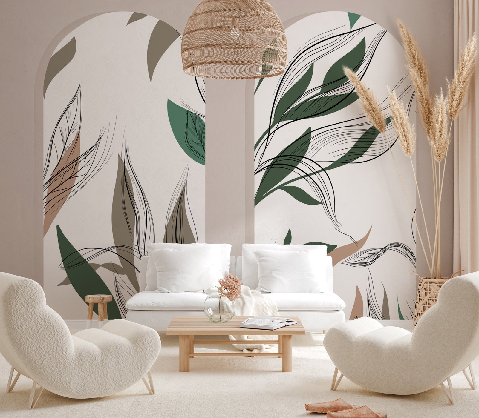 Papier peint flore architecturale, XXL, tendance