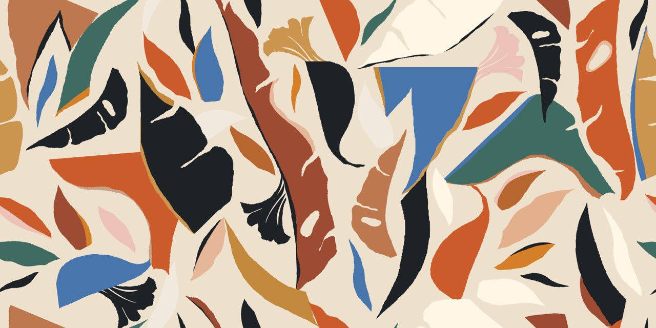 Papier peint contemporain végétal