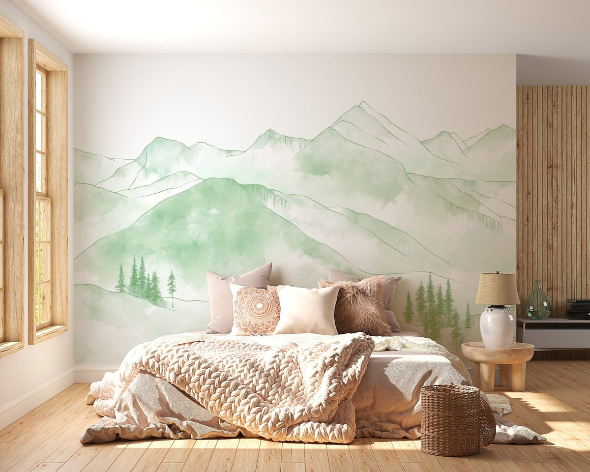 Papel pintado Aravis verde claro