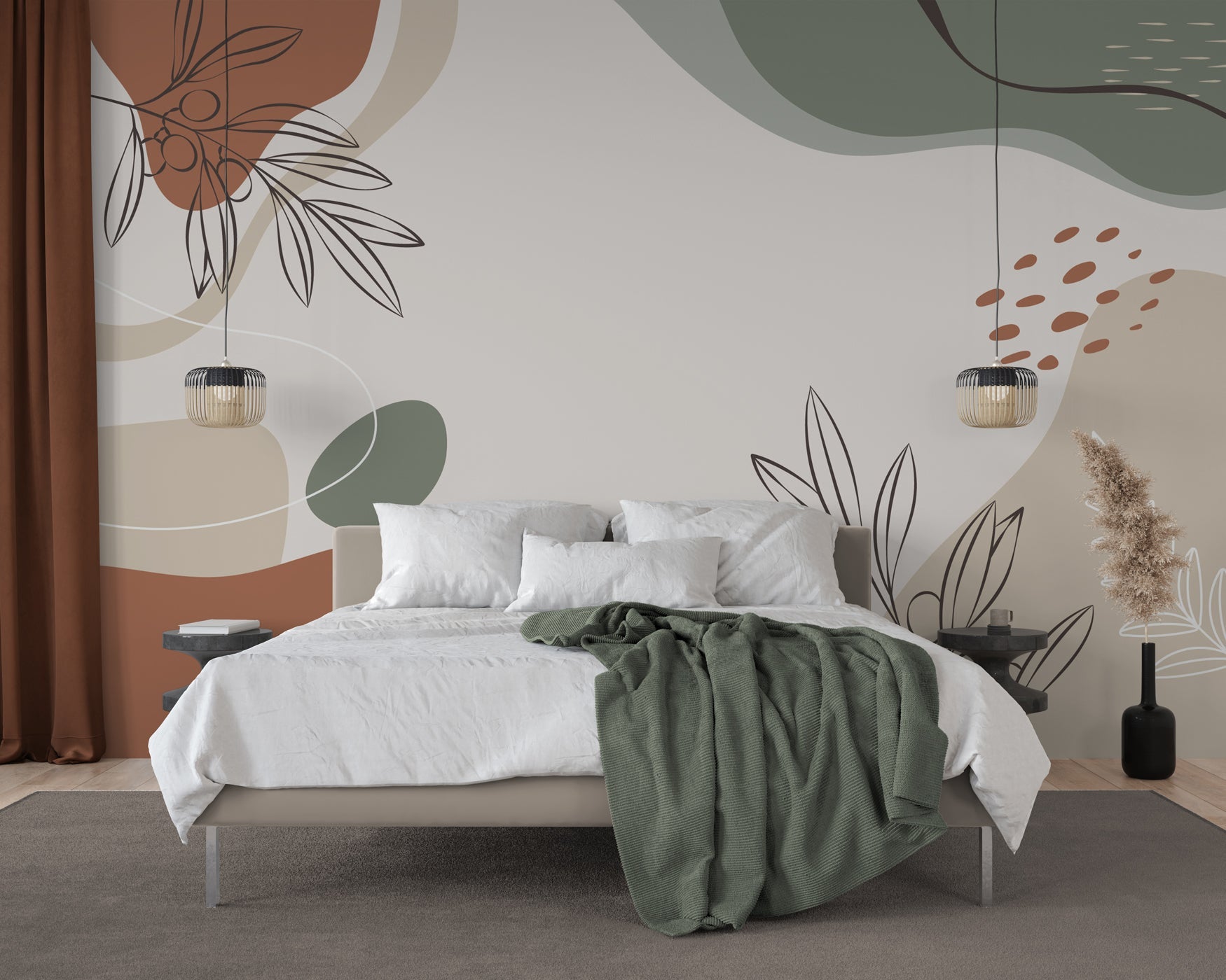 Papier peint panoramique feuillage olivaissance - Muralconcept