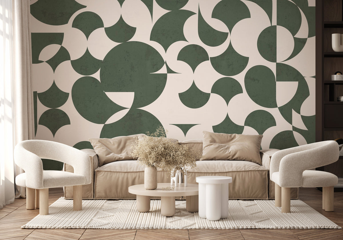 Retro wallpaper graphic shape green