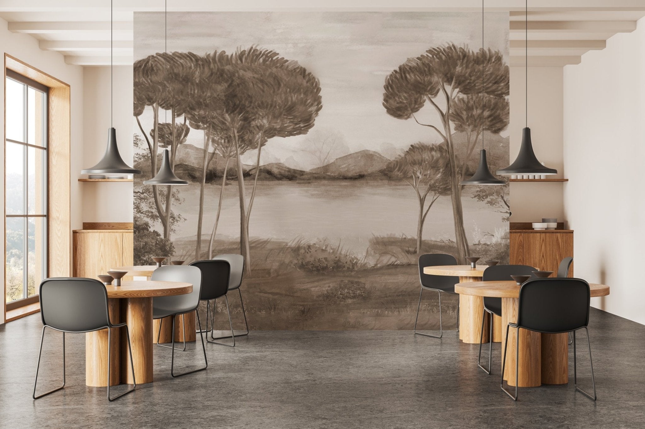 Papier peint panoramique méditerranéen Sépia, XXL, tendance