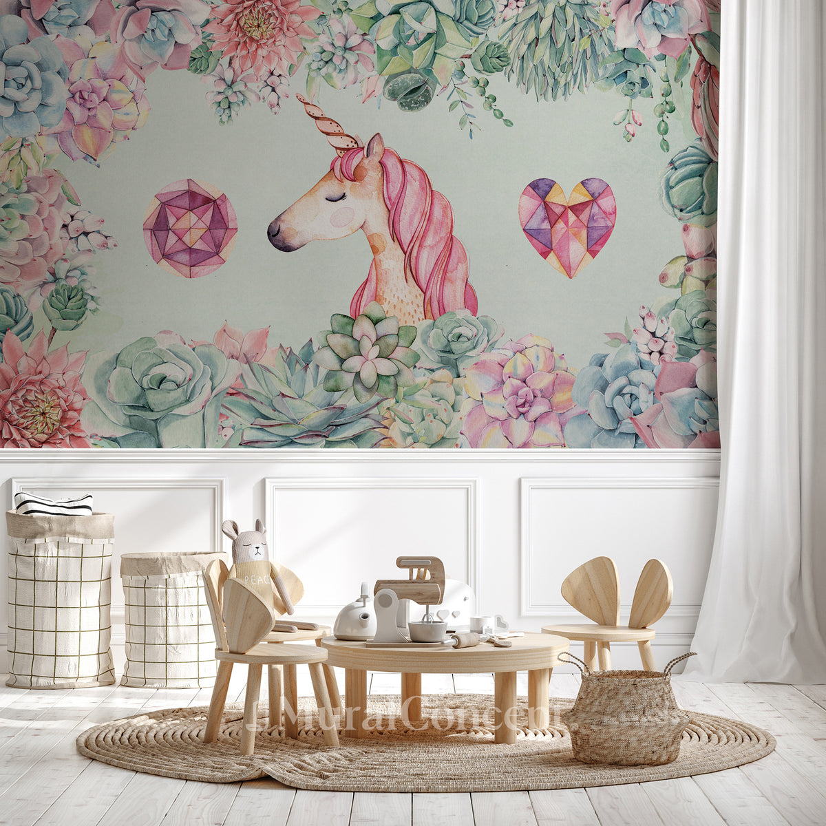 Licorne & Flower Wallpaper