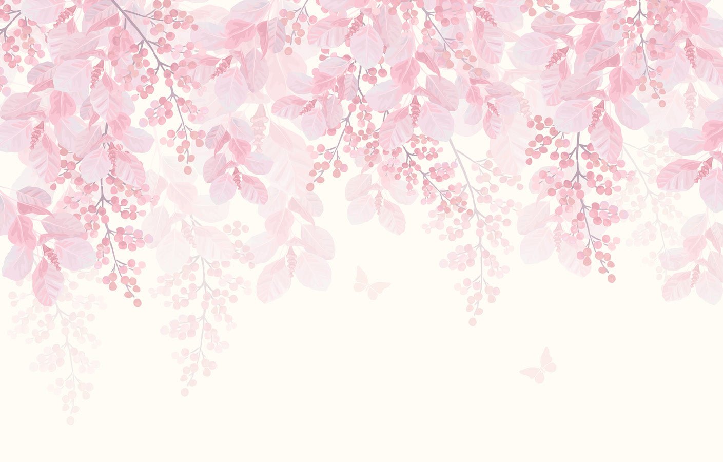 Papier peint salle de bain blooming aquarelle, mural concept, tendance