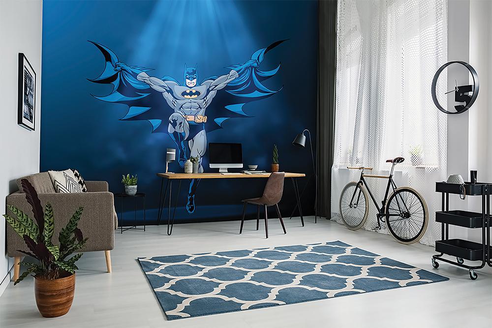 Papel pintado panorámico batman hero wings spread blue