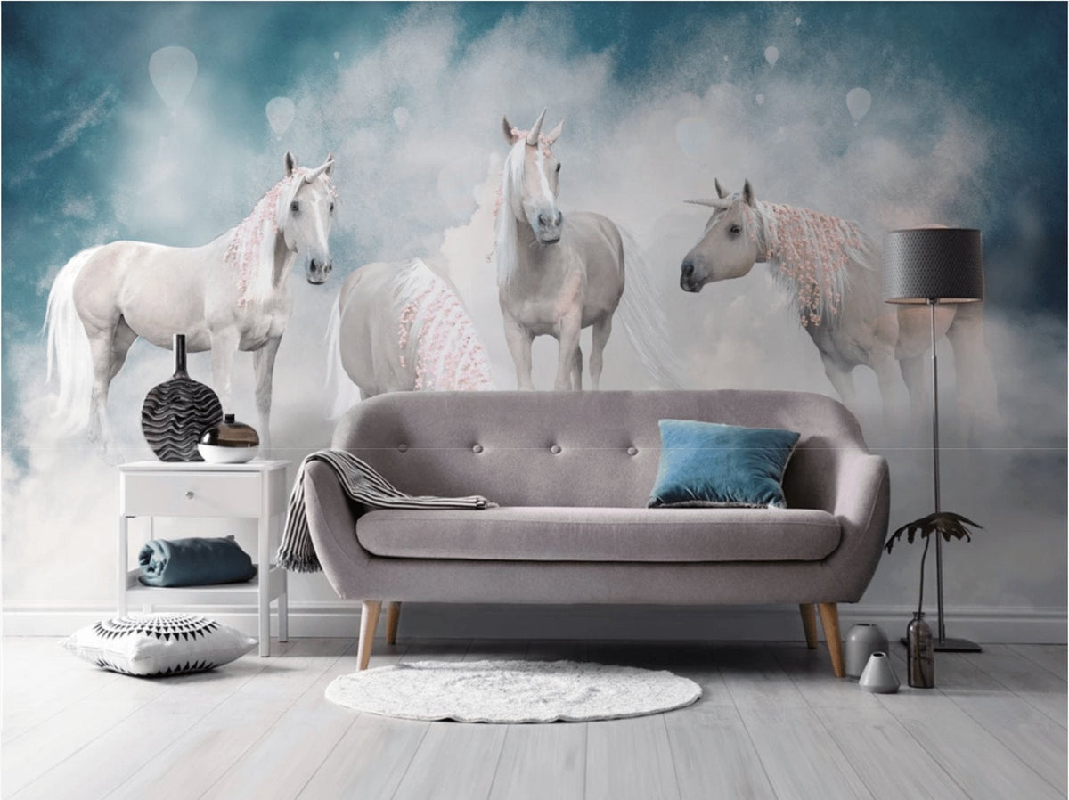 Papel pintado Dormitorio unicornio caballo