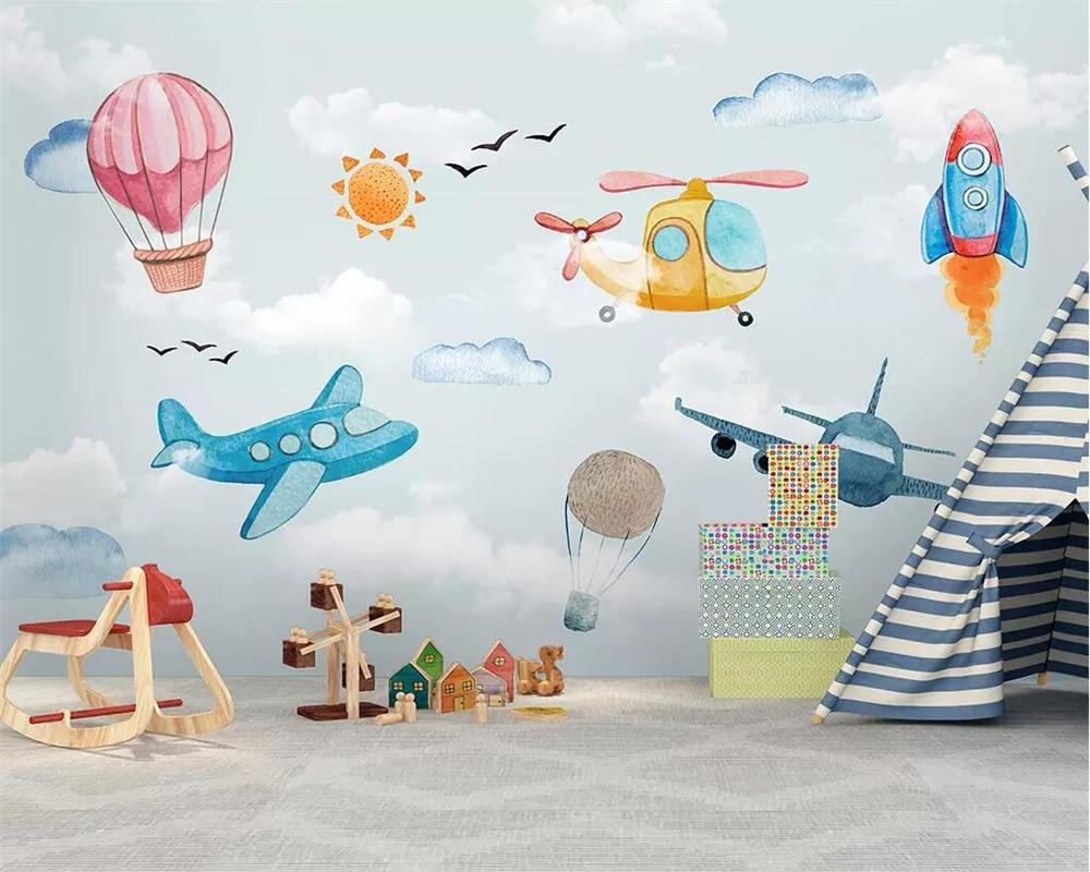 Papier peint chambre enfant Avion - papier peint sur mesure francais - muralconcept