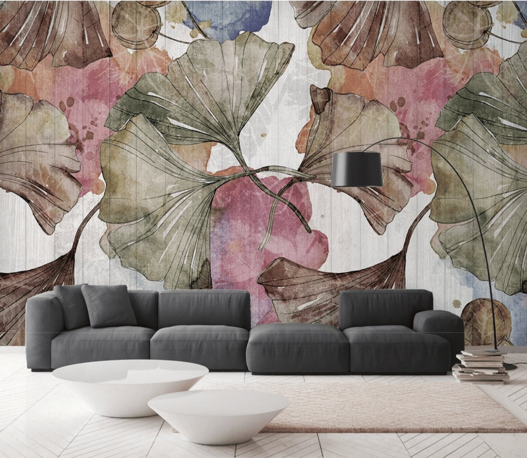 Papier peint panoramique ginkgo Japon Zen - papier peint sur mesure francais - muralconcept