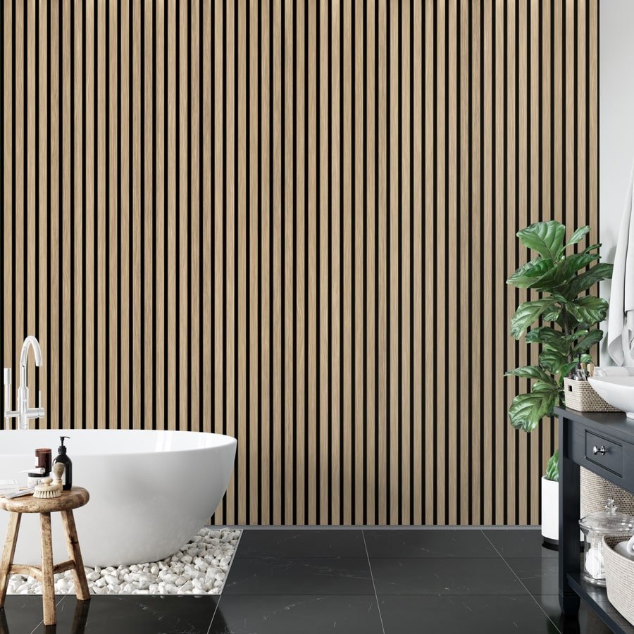 Single strip oak wallpaper