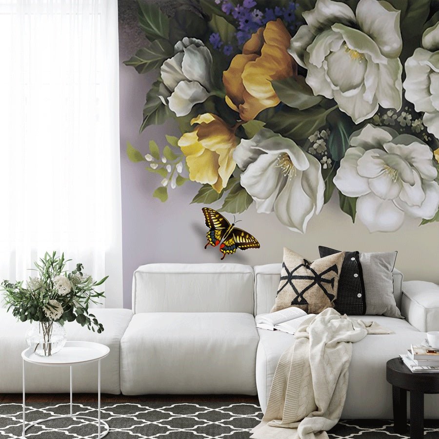 Watercolor floral painting wallpaper