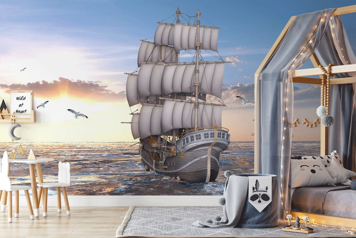 Tapete Segelschiff Vintage