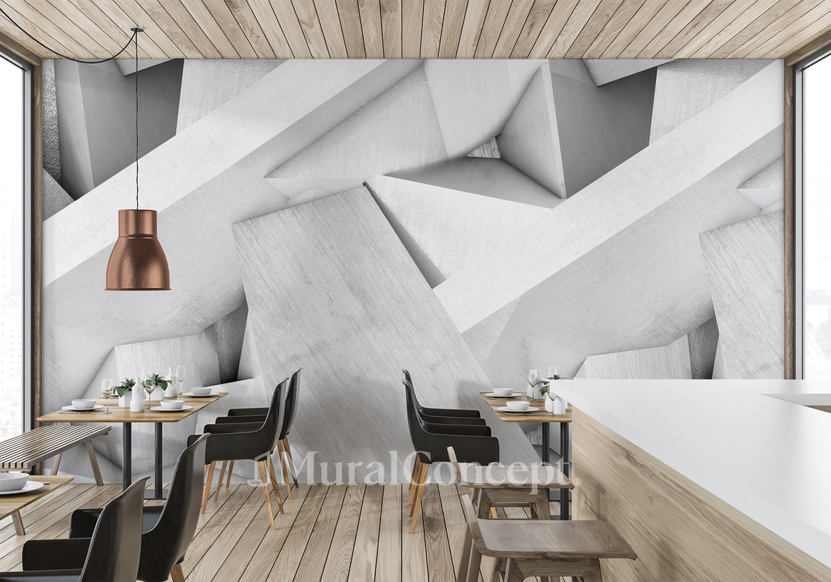 Tapete Bistro 3D Architekturdesign Beton