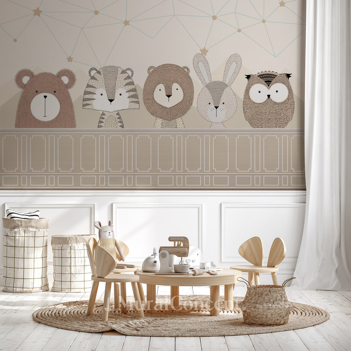 Safari baby room wallpaper