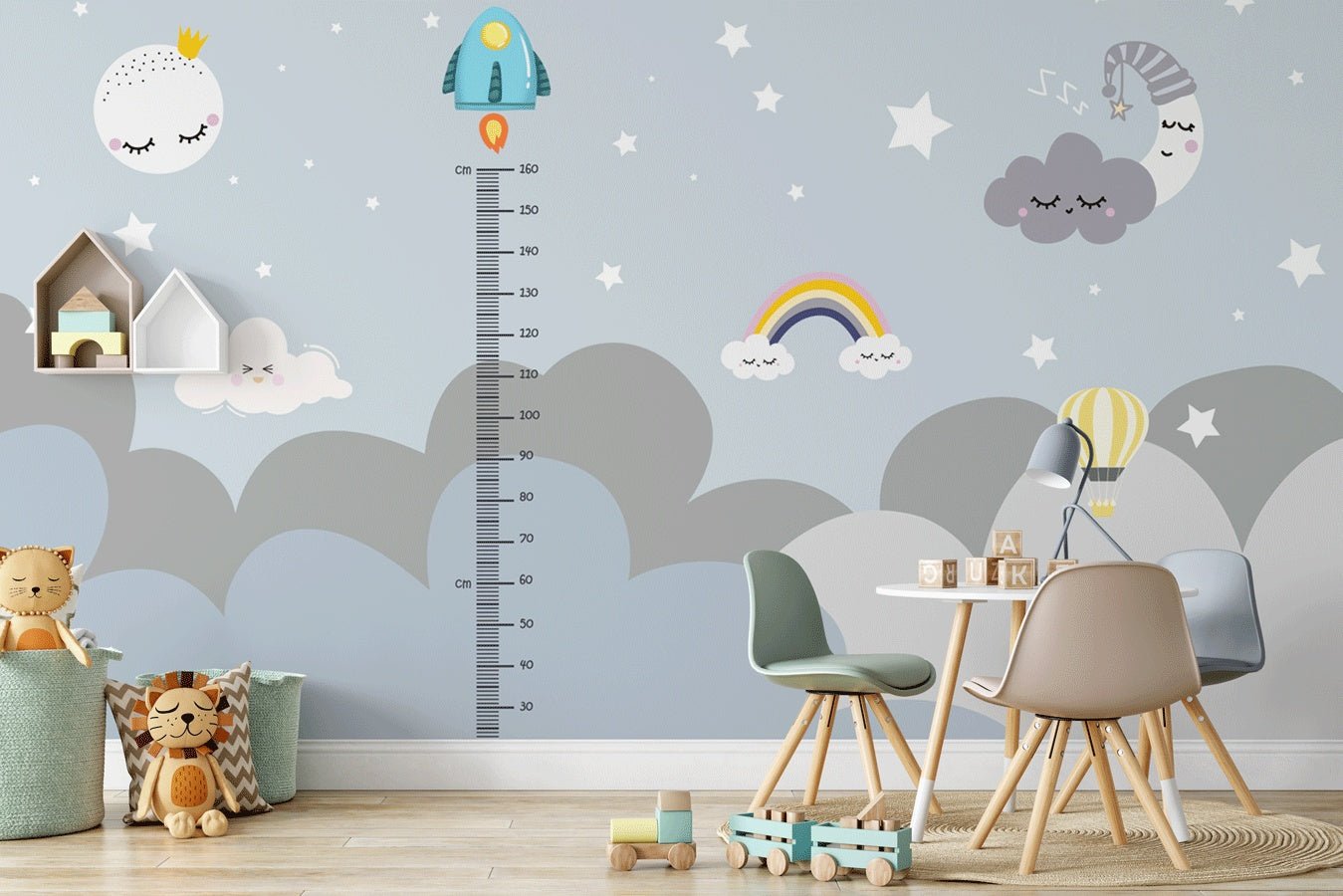 Papier peint chambre fille et toise - Muralconceptpapier_peint_sur_mesure