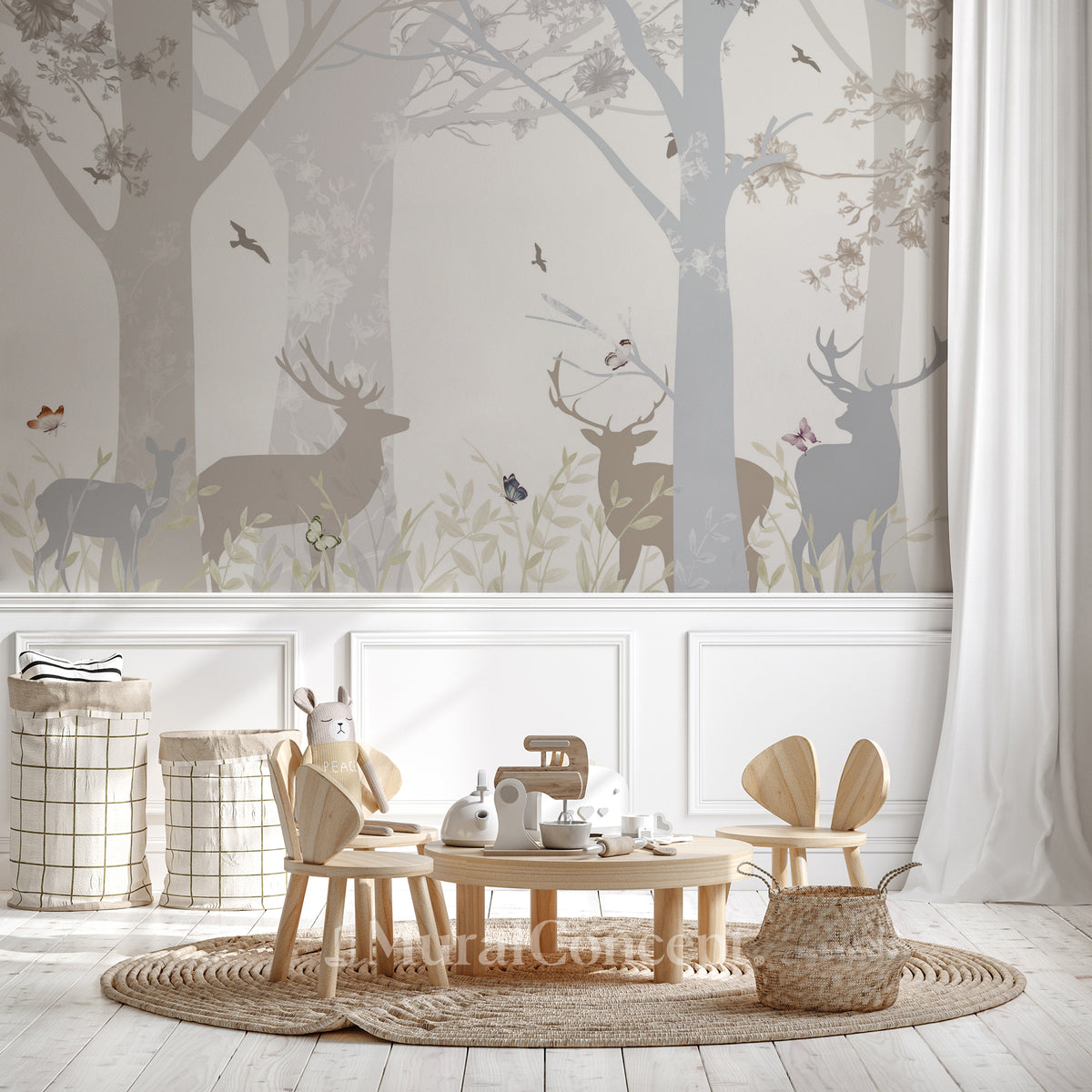 Children's deer glade wallpaper