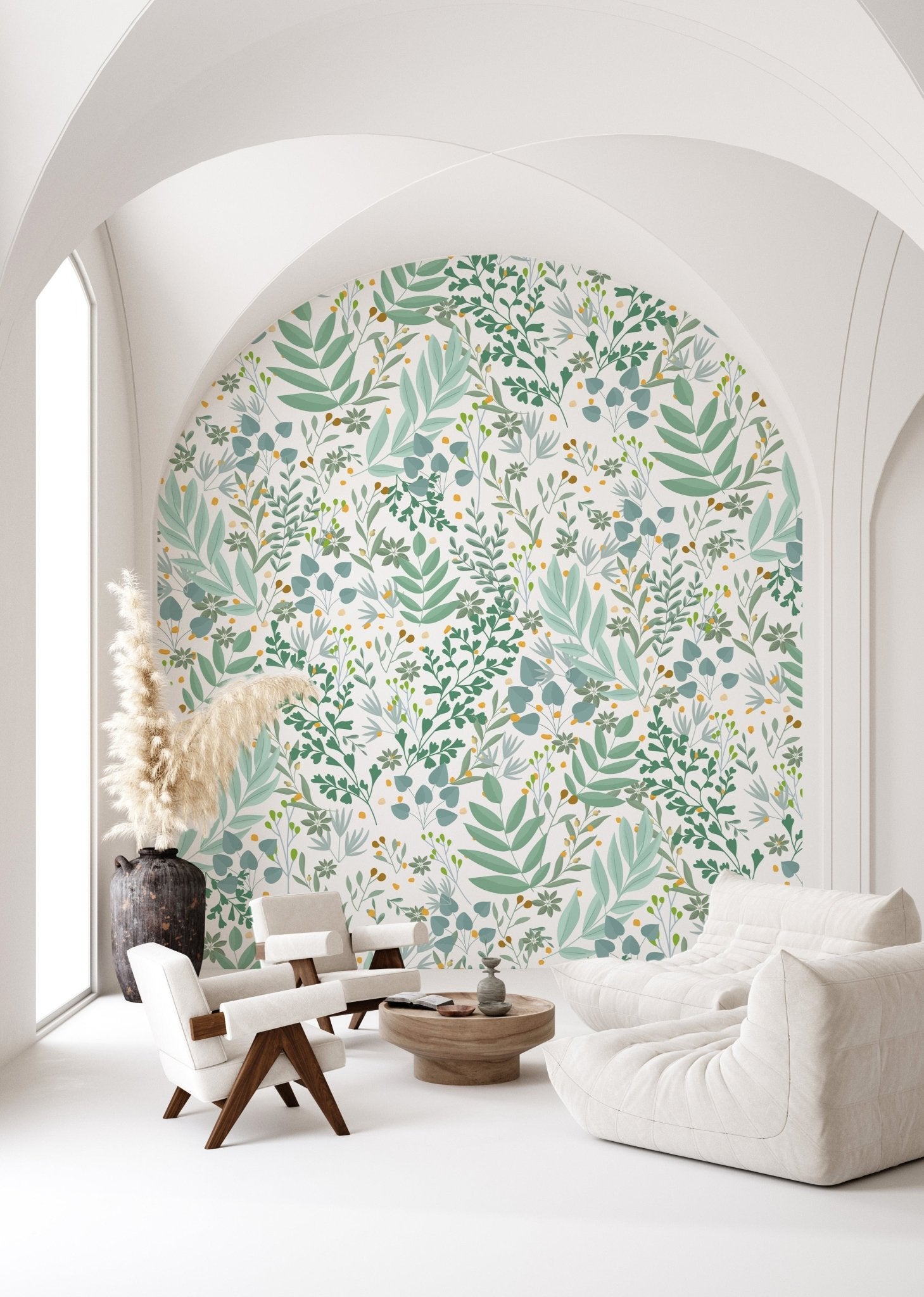 Papier peint feuille végétal addict, mural concept, tendance