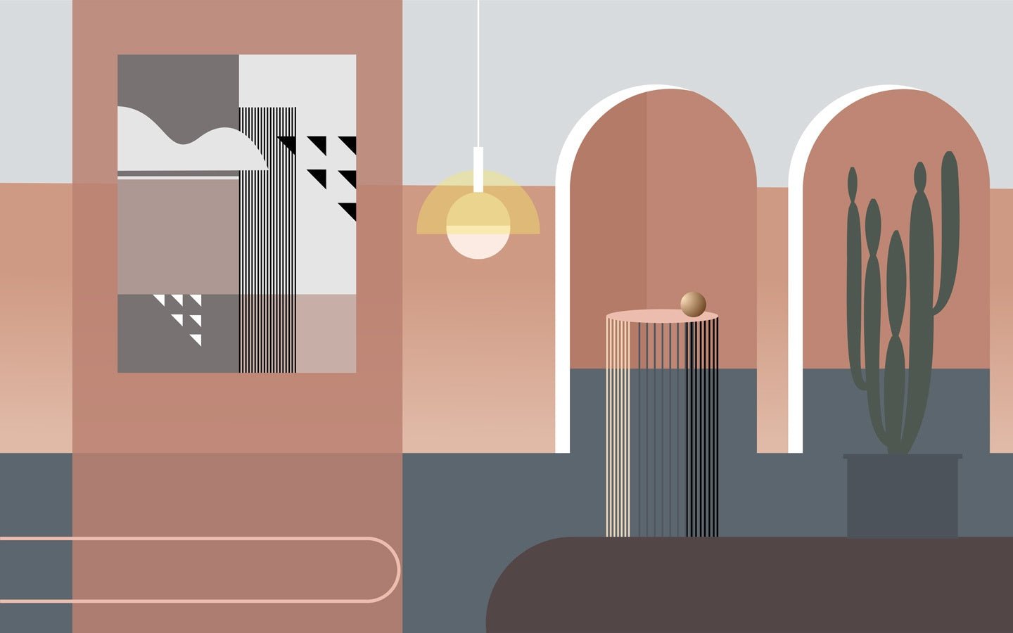 Papier peint géométrique design graphique architecture - Muralconceptpapier_peint_sur_mesure