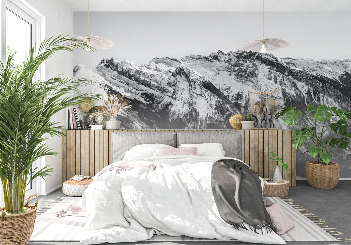 Black and white mountain wallpaper Grand Massif