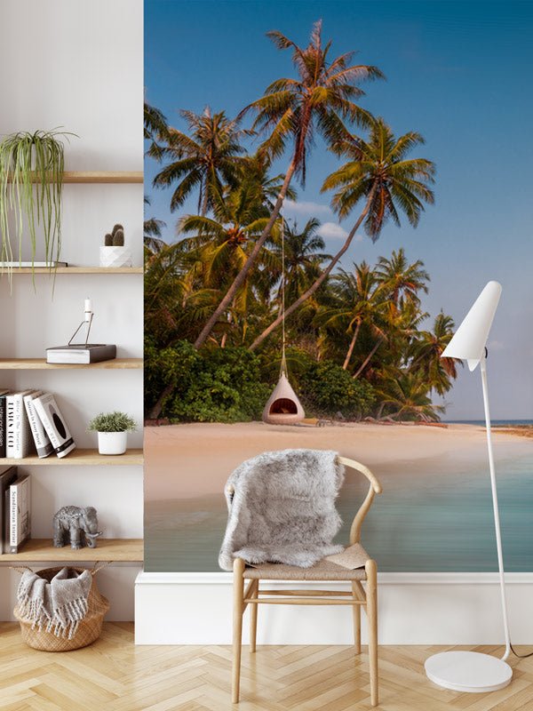 Papier peint panoramique cocotier plage - papier peint sur mesure francais - muralconcept