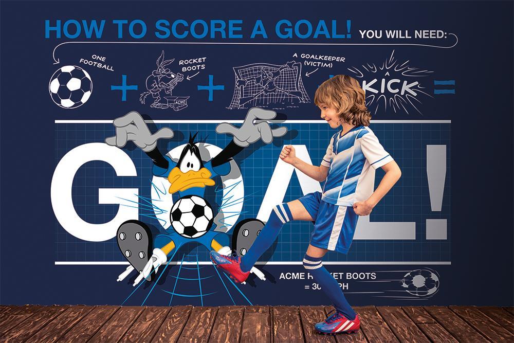 Panoramic wallpaper looney tunes cartoon daffy duck masterclass soccer goal