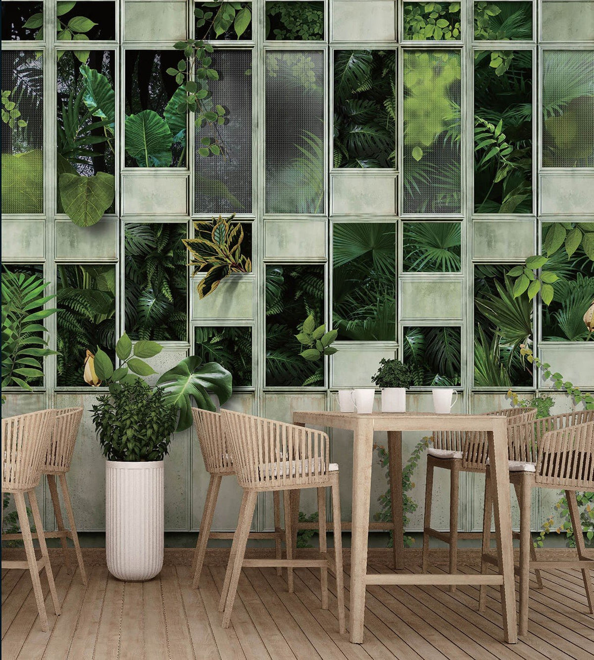 Panoramic wallpaper glasshouse nature plant