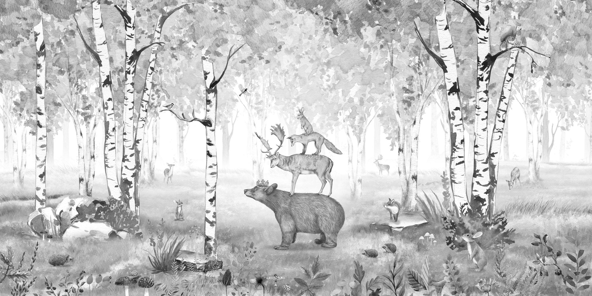 Papier peint roi de la forêt, mural concept, tendance