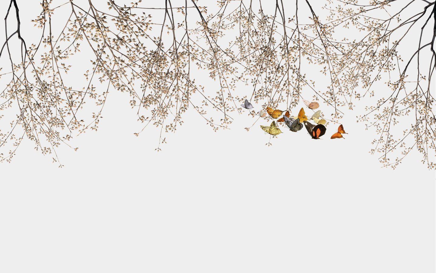 Papier peint salon branchage & papillon - Muralconceptpapier_peint_sur_mesure