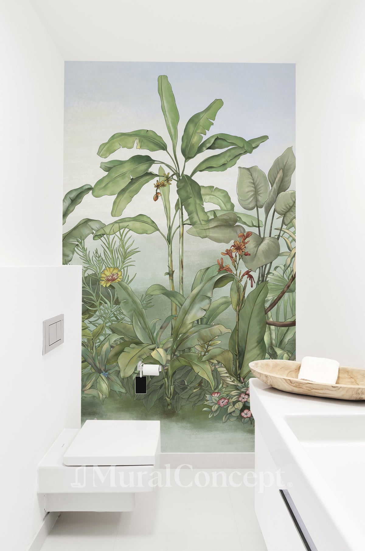 Botanic toilet wallpaper