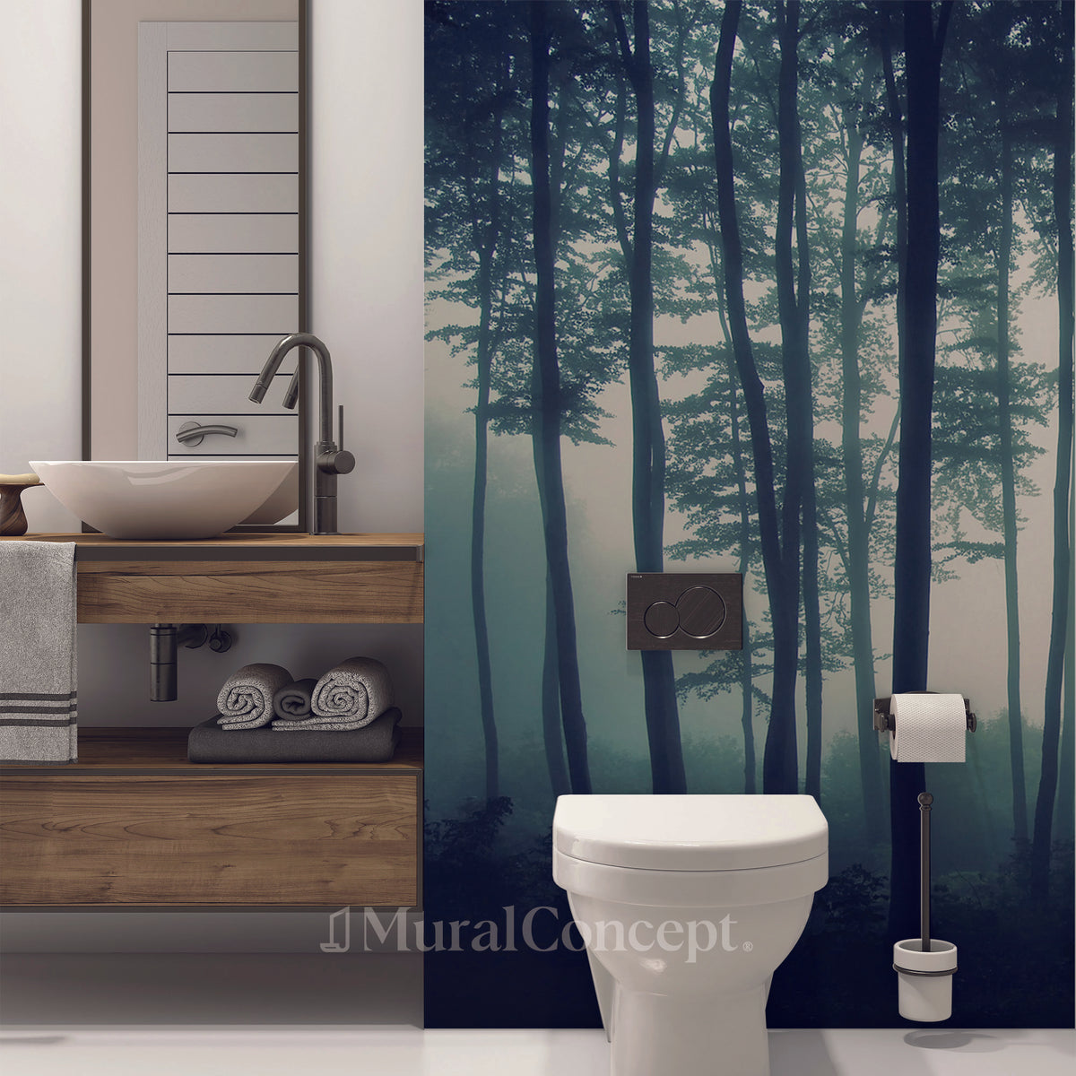 Autumn mist toilet wallpaper