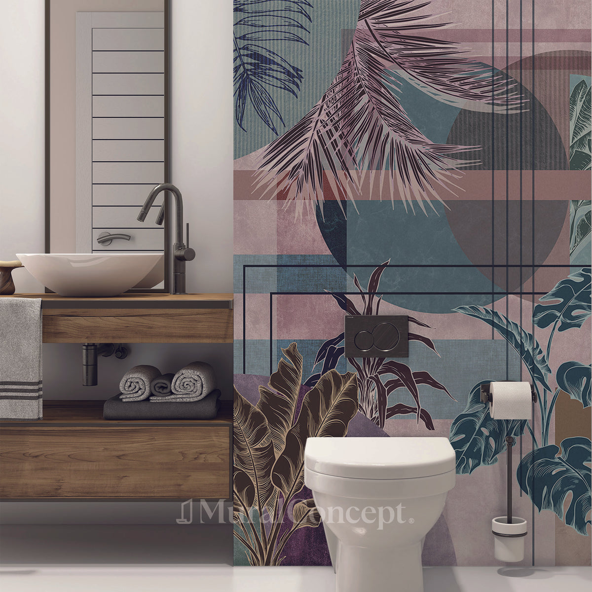 Design vintage toilet wallpaper