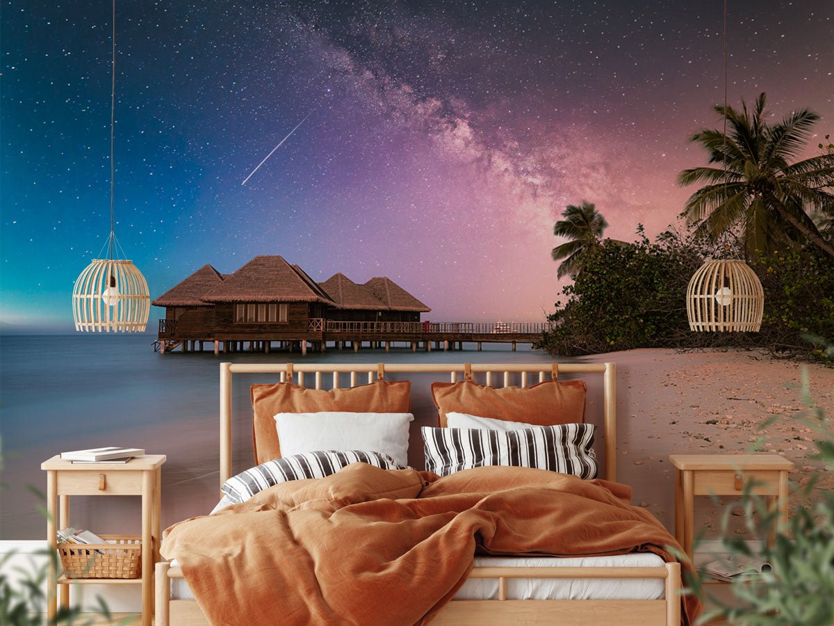 Papier peint photo plage paradisiaque féérique - papier peint sur mesure francais - muralconcept